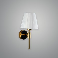 LIGHTING SPACE 三星室內照明和織物燈罩壁燈, 金色（本體）+白色（神）