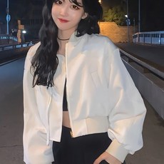 PEONIST 女款簡約極簡休閒飛行夾克 R