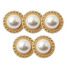 金屬Ersa組合鈕扣 15mm, 5個, 半光澤金色