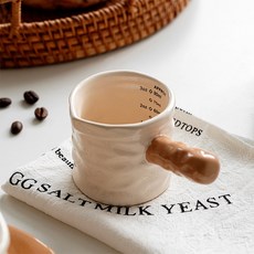프렌치마르스 홈카페 핸들 눈금 세라믹 에스프레소컵 MMM3792, 브라운, 1개