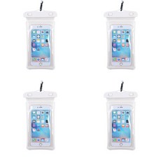 圓拳頭手機氣囊防水袋, 白色, 4個