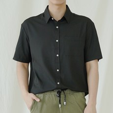 男士夏季彈性半寬版短袖襯衫