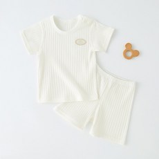 BEBENIZ 孩童款素色羅紋短袖短褲套裝