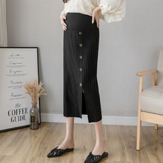 하이웨스트 임부용 롱 스커트