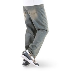 男性髒污水洗百慕達寬版牛仔褲 YNB2188