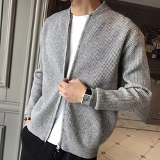 JTL 男款休閒修身素色百搭拉鍊針織衫