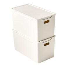 EASY&FREE 舒適生活收納盒, 花白色, 2個