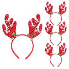 PARTYHAE 亮片魯道夫髮箍 隨機出貨, 紅色, 4個