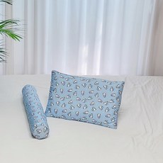아띠블랑 유아용 인견 베개 + 바디필로우 2종 꿀잠 세트, 블루펭귄