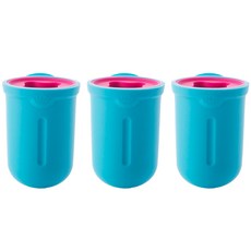 플라이토 실리콘 욕실 흡착식 칫솔꽂이 홀더, 블루, 3개