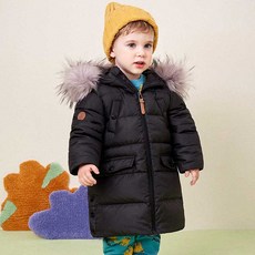 mollimelli 兒童哈士奇長版鵝絨羽絨外套