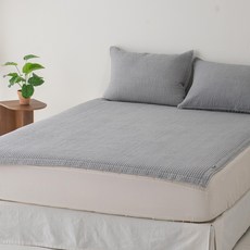 60支棉絎縫薄墊, 藍灰色