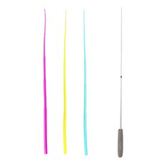 Petsmon 貓咪鼠尾兩段式釣竿玩具組 108公分, 1組, 粉紅色、藍色、黃色(鼠尾)