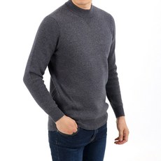 男款羊毛混紡半高領內襯高領圓領針織衫 KRM2019