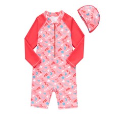 VIVO BINIYA 孩童防曬連身泳衣+泳帽組