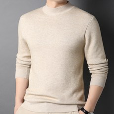 soleil 男士半高領仿貂絨內裡修身針織衫