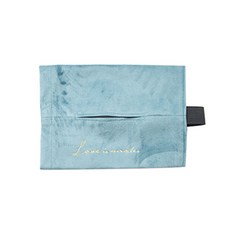 JCP 字母印花天鵝絨面紙盒, 藍色