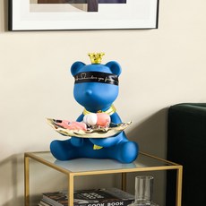 北歐小熊簡約收納托盤, 藍色