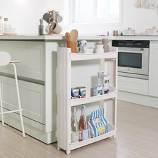 LIVING HAPPY Olli 3層縫隙收納櫃, 象牙白, 1個