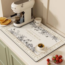 여신 미끄럼 방지 규조토 주방 고급 흡수 속건 식탁매트, 스타일3, 2개, 30 x 50 cm