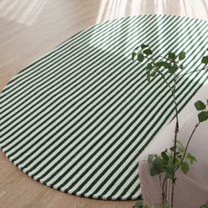 Reciente Denian 條紋可水洗橢圓形地毯