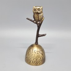 INTODECO 清脆聲響 黃銅貓頭鷹手把鈴, 黃銅