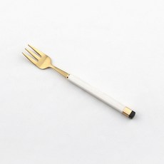 Bogen 方形雙色餐具茶叉, 1個, 白色 + 金色