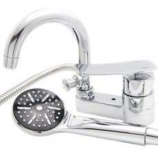 水龍頭 雙孔 頂級款 洗臉盆 管式 淋浴兩用 水龍頭 EINS-3033, 1個