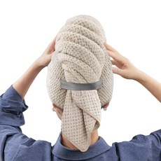 THE ZAKKA 頭巾式乾髮巾 102 x 52 cm, 1個, 卡其色