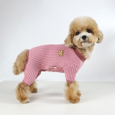 그루밍독 강아지 댕냥이 와플 올인원, 핑크