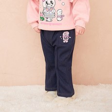 milkmile Esther Bunny 幼童款愛心斜紋厚刷毛長褲