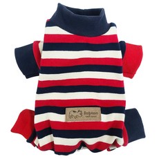 Dogmam 寵物條紋連身衣, 紅色條紋