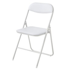 COMET 柔和 PU皮革 基本款 折疊椅, 白色, 1個
