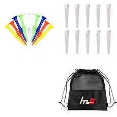 NAYASTYLE 一般塑膠高爾夫球釘 5種 x 2p + 10p + 收納袋套組, GFYP-181+185-1PU