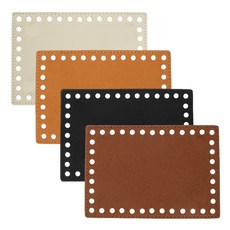 brand yarn 包底方形 4 件套, 香草，棕色，深棕色，黑色