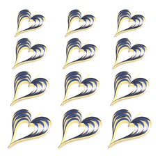 마켓감성 입체 하트 모양의 장식품 4종 x 3p 세트, 골드 + 펄 블루