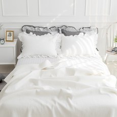 엘라 60수 아사 순면 줄누빔 스프레드, 화이트