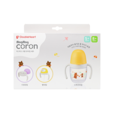 DoubleHeart 吸管杯 260ml+吸管杯替換手柄+飲水杯替換手柄+吸管蓋+吸管+替換墊片組, 混色, 1組