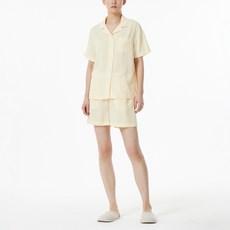 JAJU 女款人造絲彩色三分睡衣套裝