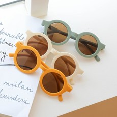 ROROCHAT 孩童素色圓框太陽眼鏡 3件組
