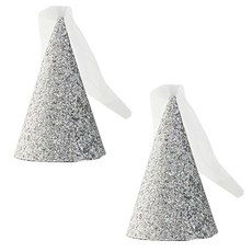 Joyparty 薄紗亮片派對尖頂帽, 2入, 銀色
