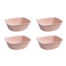 블럭마트 심플디자인 사각세수대야 M, 핑크, 4개