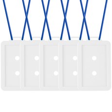 FLaiTO 矽膠員工證卡套 5入 + 掛繩 5入 套組, 半透明(卡套), 藍色(掛繩), 1套