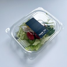 Tinapicnic 透明1格一次性容器 20入 + 黑色感謝貼紙 20入 套組, 1套, 一次性容器 + 貼紙