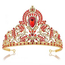 自助婚禮 復古巴洛克風 奢華新娘頭飾 bbr535, 1個, 紅色