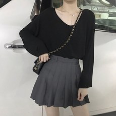 마켓에이 여성용 U넥 기본 루즈 티셔츠