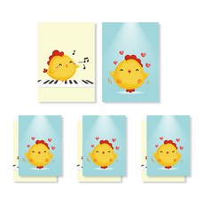 小圓雞線圈繪畫本45頁 2款*4入組, 黃綠色, 1套