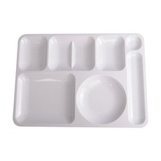 塑膠多格分隔餐盤, 單色