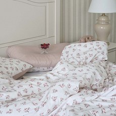 러움 슬립모먼트 스프링브리즈 고밀도 사계절 이불커버, 체리 블라썸