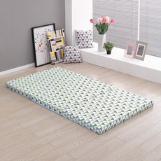 베드넷퍼니쳐 10존 3단 접이식 에어폼 매트리스 + 겉커버 세트, 북유럽 그린, 120mm